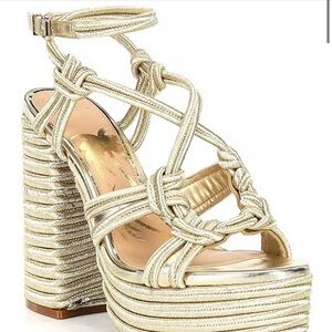 Gianni Bini Gold Platform Heels